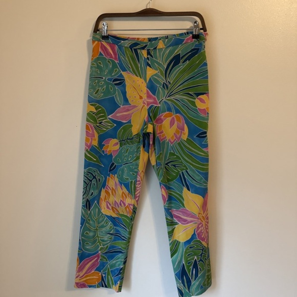 Vintage Lauren Ralph Lauren Pants Size 10 Bright Floral 90s Cottagecore Beachy